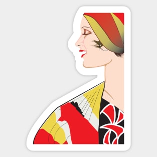 Art Deco Lady Sticker